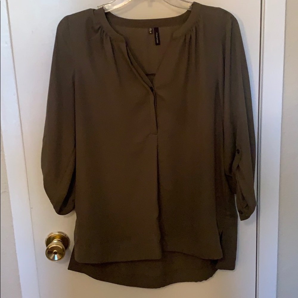 Maurices olive green chiffon blouse